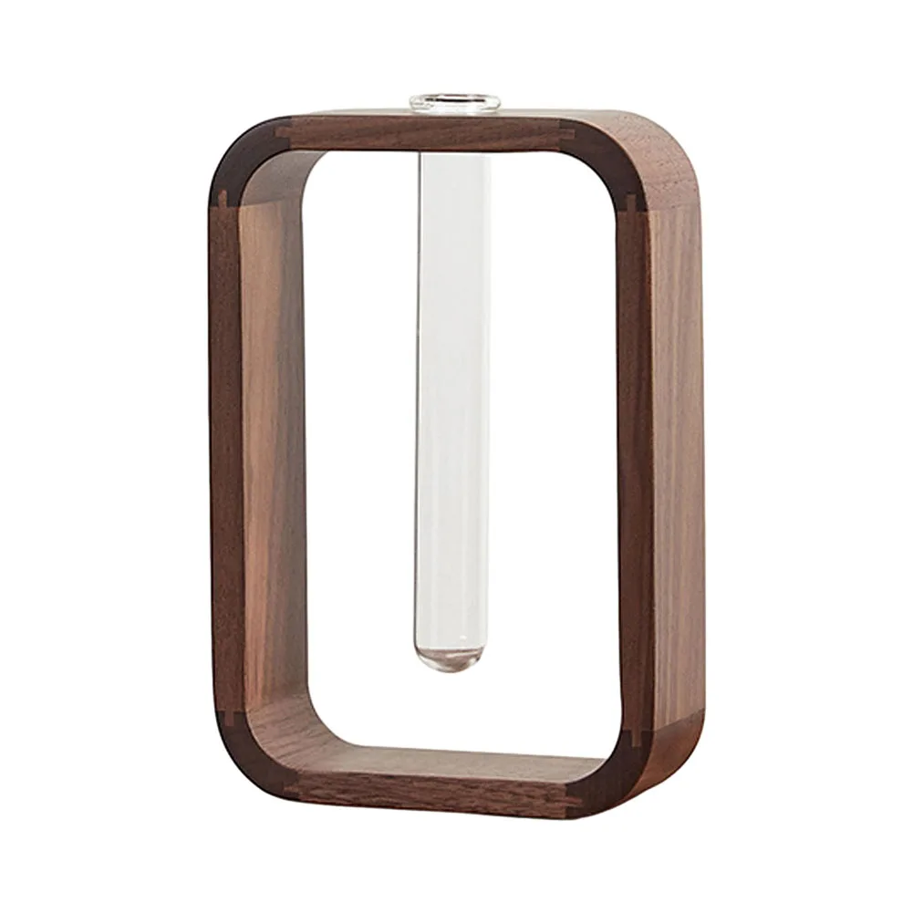

Elegant solid wood test tube vase transparent glass tabletop ornaments perfect for creating a serene ambiance