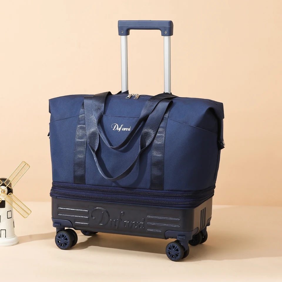 Lightweight Foldable Trolley Suitcase Large Capacity Luggage_voghion.com