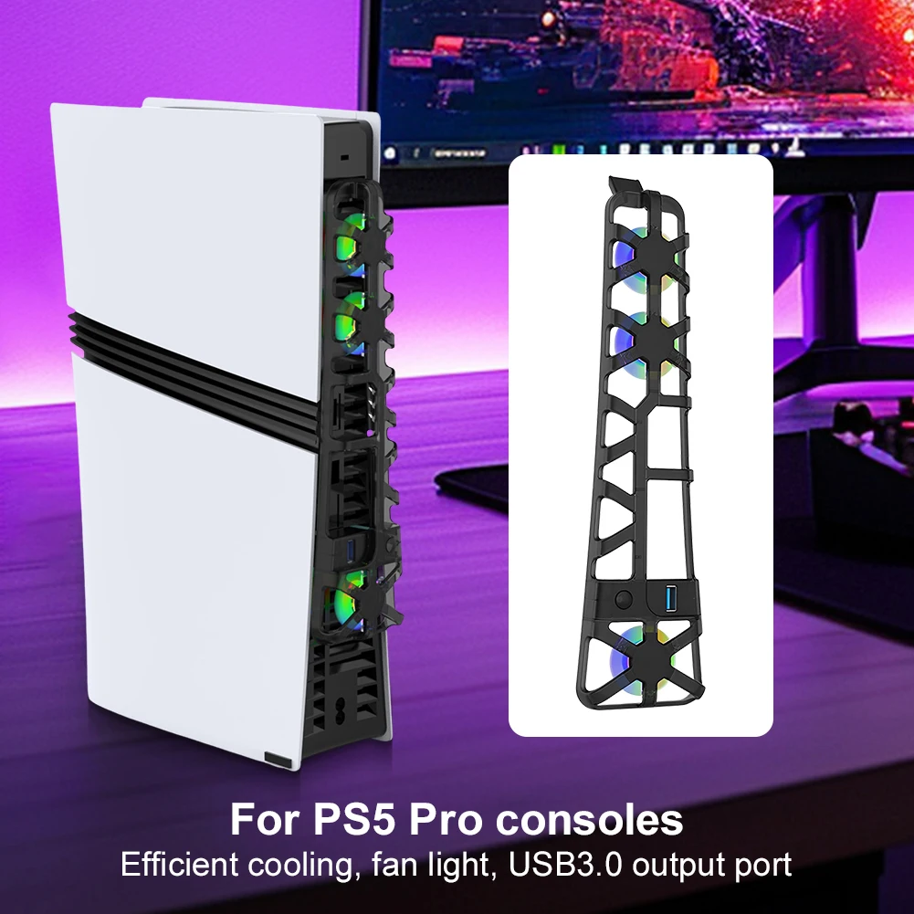 Temperature-Controlled Cooling Fan for PS 5 Pro Efficient Cooling System Host Fan for Playstation 5 Pro Host Accessories