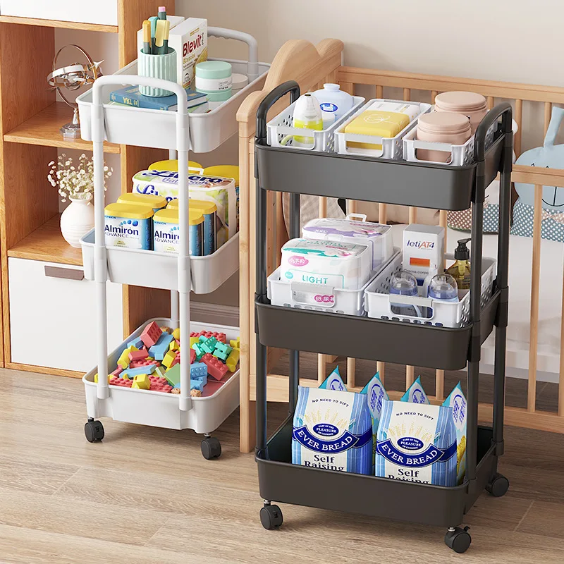 Carrello Portaoggetti Carrello A Pavimento Cucina Bagno Multistrato Snack Camera Da Letto Mensola Mobile Accessori Per Il Bagno Elettrodomestico