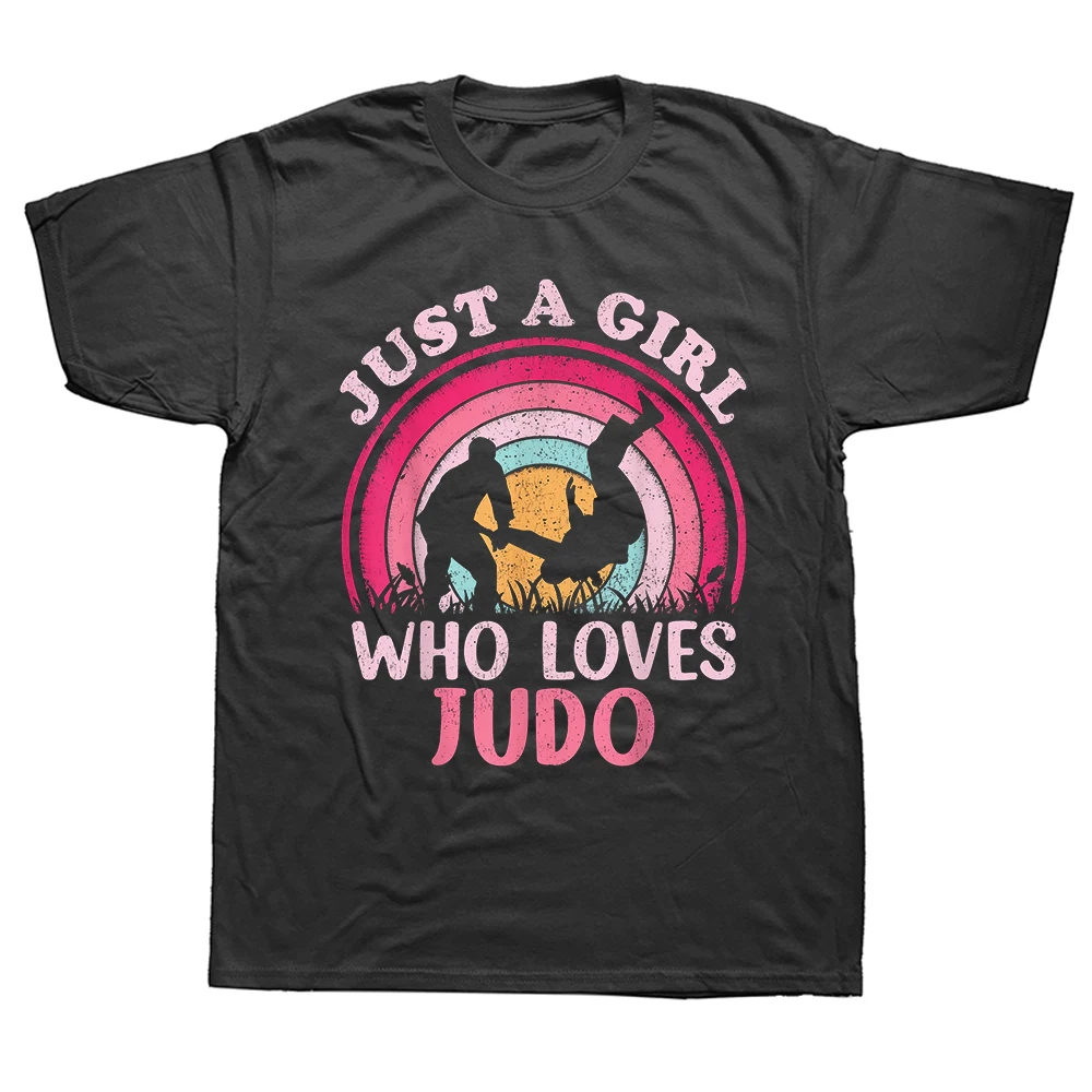 Lustige Mädchen, die Judo lieben, Grafik-T-Shirts für Männer und Frauen, reine Baumwolle, Humor, Streetwear, T-Shirt, kurzärmelig, Unisex, lockere Kleidung
