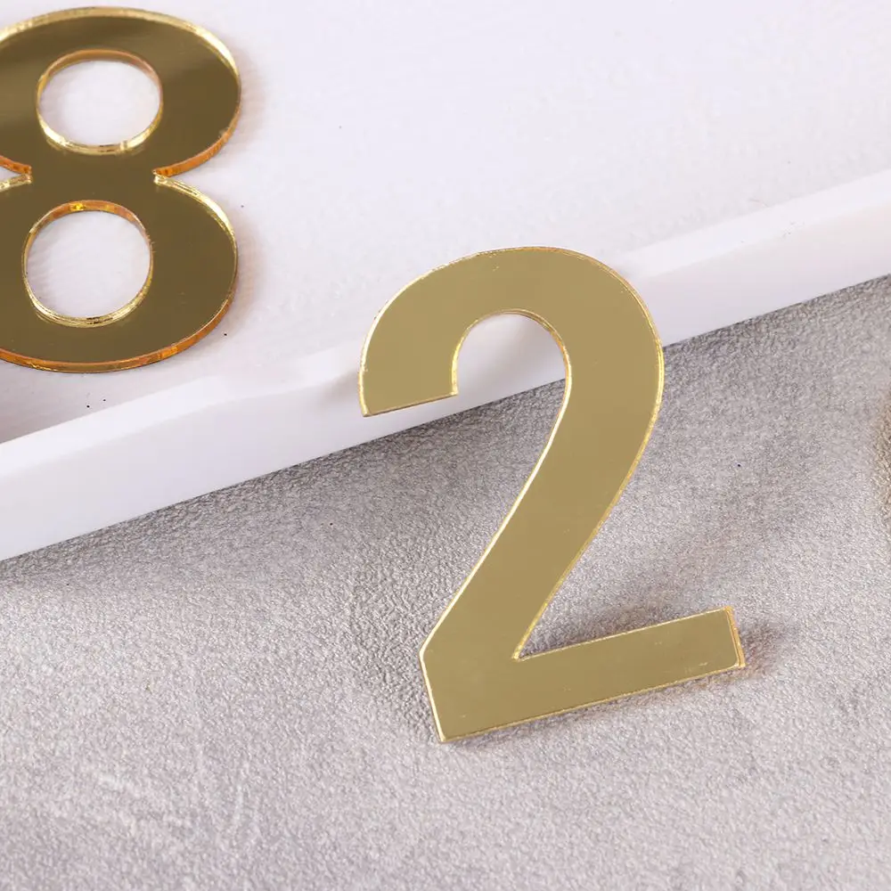 Self-adhesive Acrylic Door Numeral Plaque Digits 0 to 9 House Drawer Sign Gate Digits Hotel Home Sticker Address Door Label House Number Signs