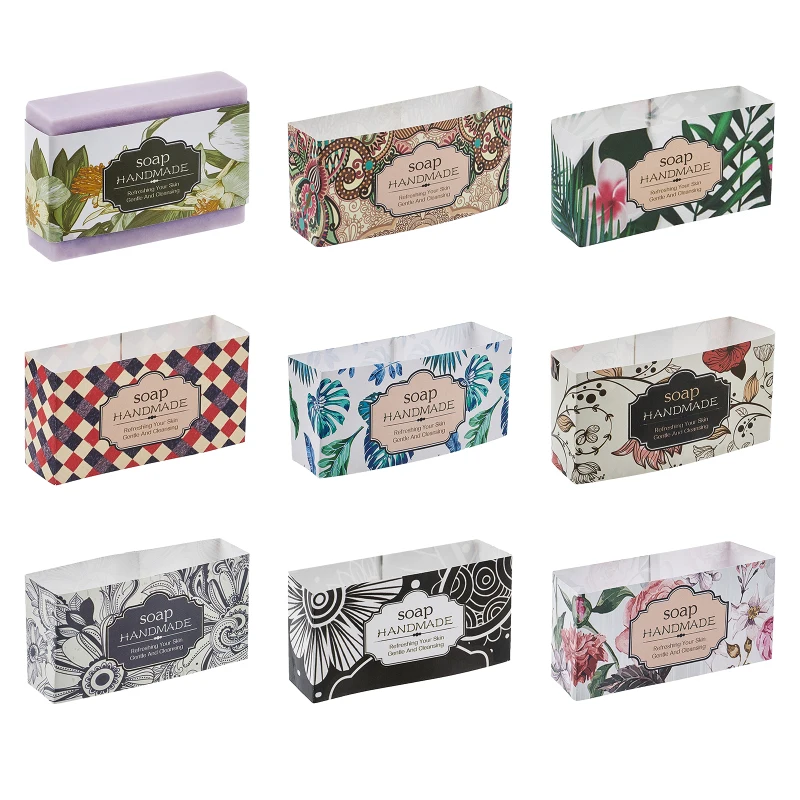 Handmade Soap Paper Tag Wrap Paper Tape 1Bag 90pcs for Soap Packaging Rectangle Flower Pattern Mixed Color 210x40x0.1mm craft paper handmade craft paper diy craft materials handmade paper
