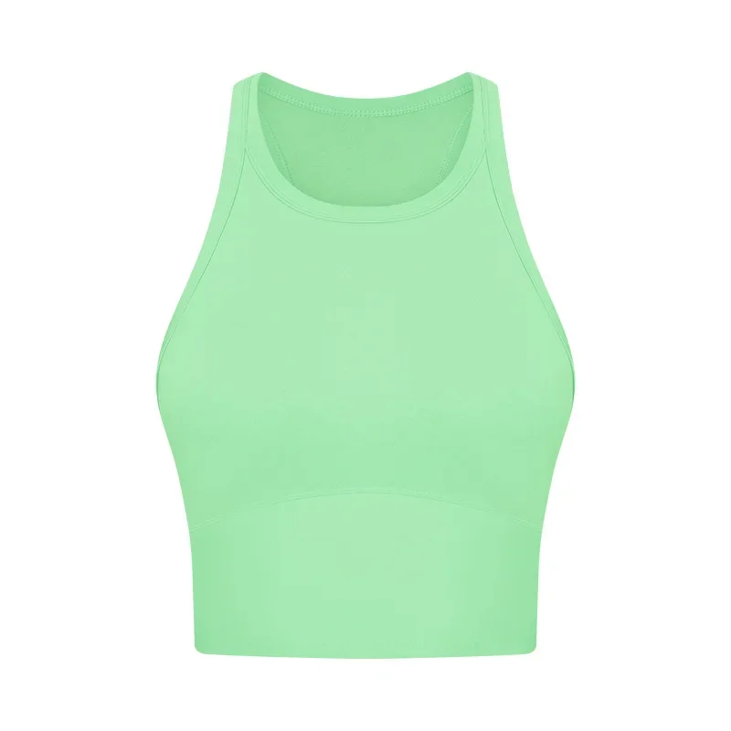 ET Double 6 Lycra Antibacterial Naked Feel Yoga Vest with Chest Mat for Women Shockproof, Collection, Accessory Sports Underwear