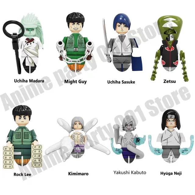 Naruto Sasuke Kakashi Akatsuki Bricks Building Blocks Anime Cartoon Mini Action Figures Heads Assembly Toys Kids Birthday Gifts 4