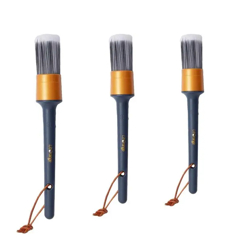 

Detail Brushes Car Detailing 3 Pieces Soft Mixed Hair Automotive Detail Brushes Detail Brush Kit For Cleaning Interior Engine Ba