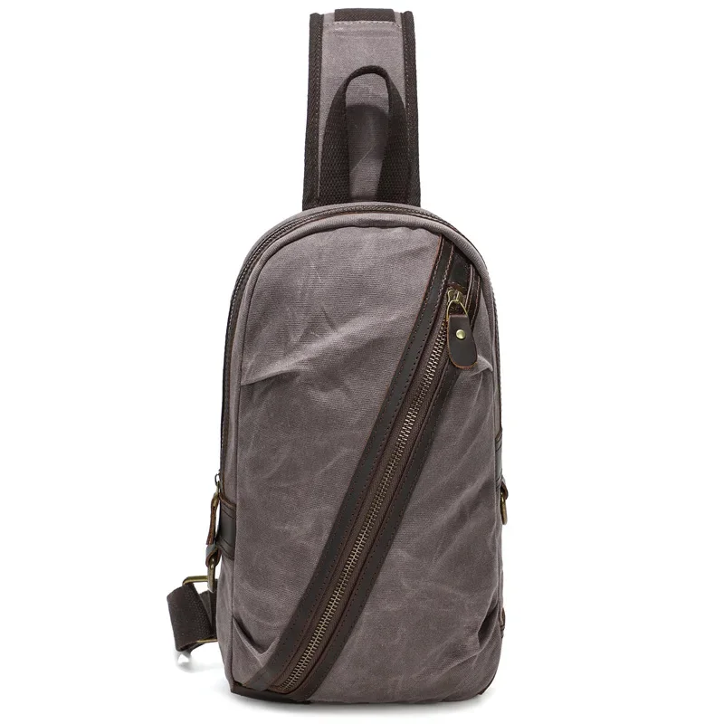 

Men's Chest Bag Canvas 2023 New One Shoulder Crossbody Bag Portable Chest Small Backpack Casual Waistpack