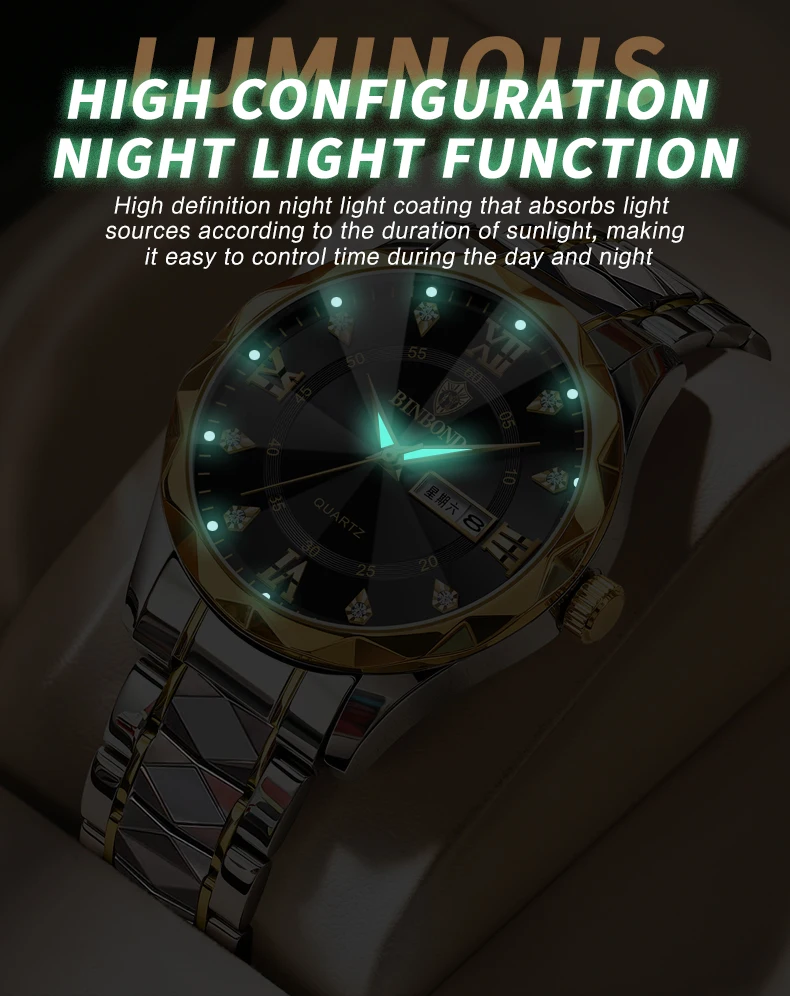 Men's Wrist Watch Waterproof Quartz Watch With Date And Glow_voghion.com