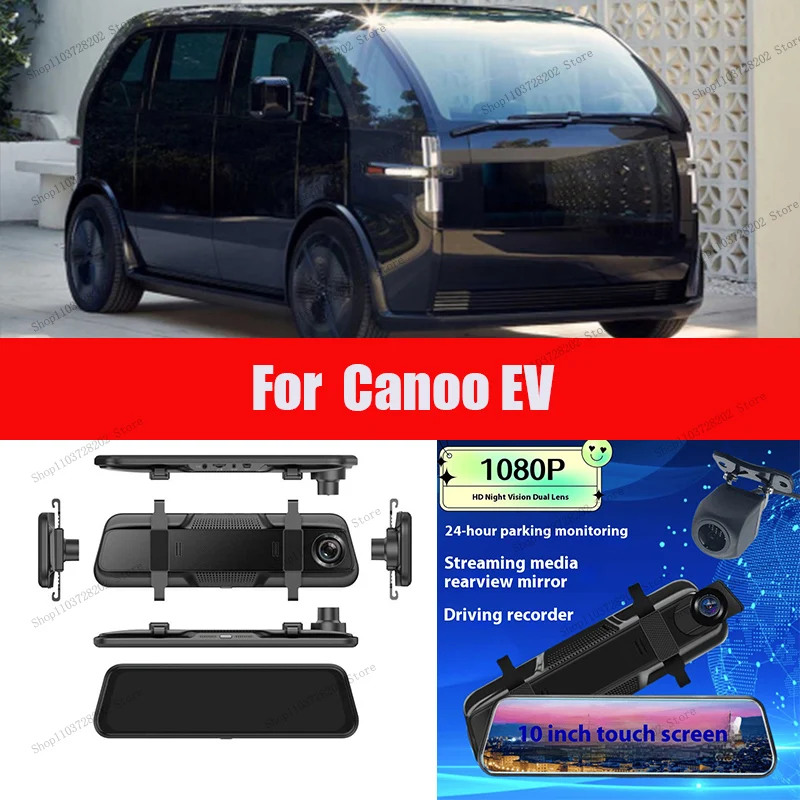 

For Canoo EV 4K WIFI GPS Car Dvr Mirror Dash CamDual Lens Dashcam Drive Recorder Stream RearView Mirror IPS Screen Camera
