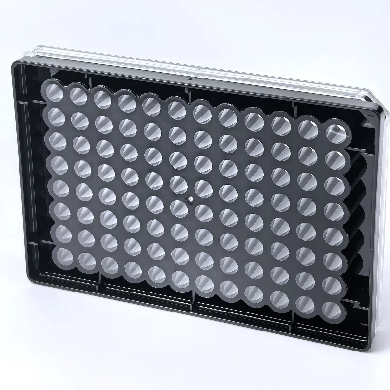 96 Wells Cell Culture Plate Black Transparent Bottom Plastic Sterile Adhesion Treated Petri Dishes For Bio Lab Experiment Tools