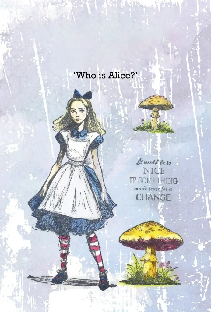 앨리스는 누구입니까 A6 빨간색 고무 새 스탬프 및 스텐실 DIY 스크랩북 공예 제작자 사진 앨범 템플릿 수제 장식