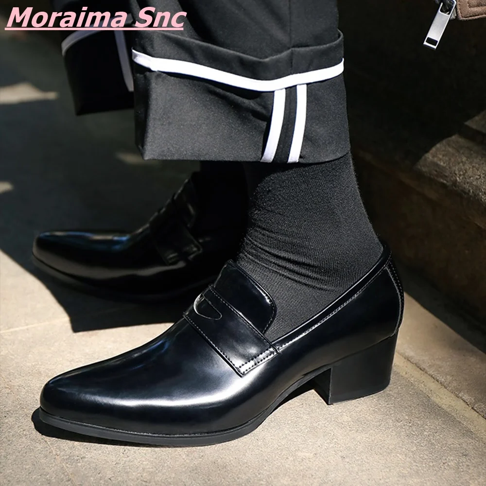 New Retro Black Solid Man Business Pumps Gentleman 2022 Pointed Fashion Comfortable Leather Western Luxury High Quality Shoes