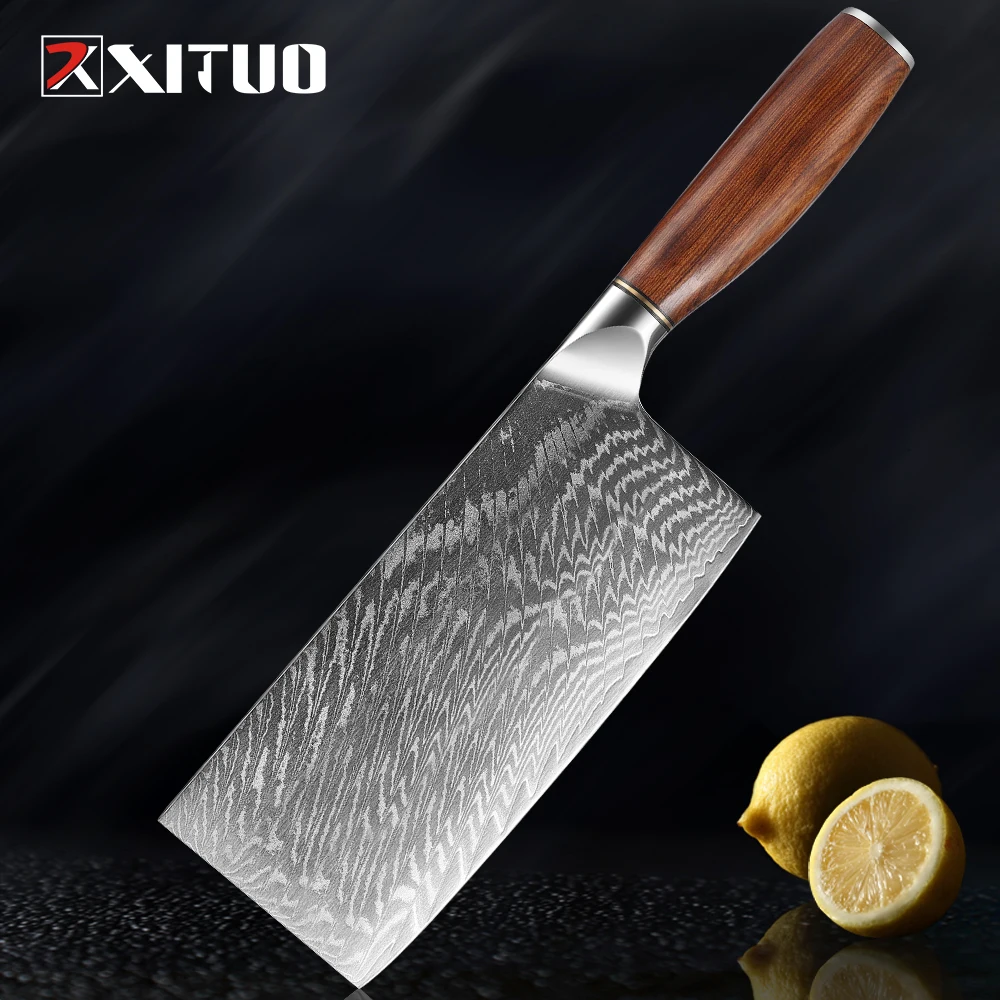 XITUO Chinese Chef Knife 7In Kitchen Meat Cleaver Knife Asian Vegtable