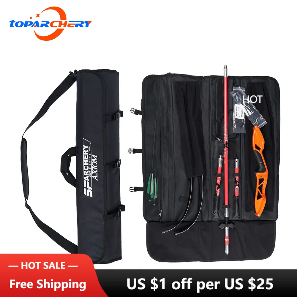 PortableFoldableTakedownRecurveBowBagArcheryBowSoftCase