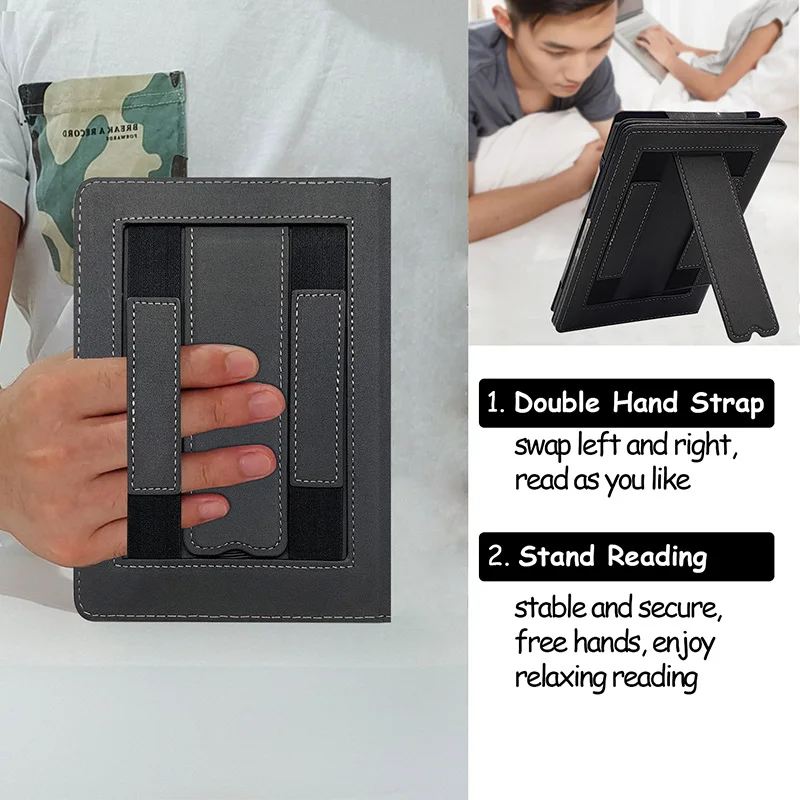 Dual Hand-Held Stand Case with Smart Sleep-Wake Function