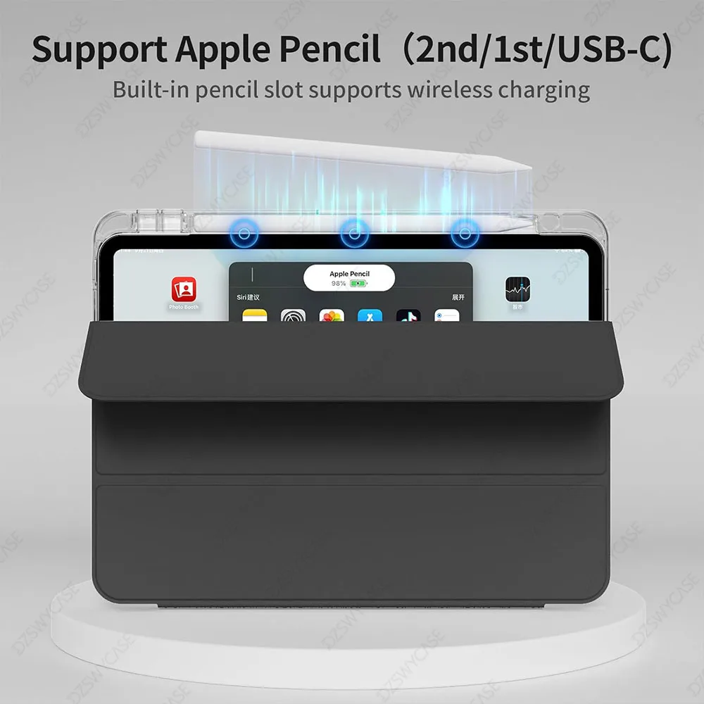 Sleek Protective Tablet Case with Pencil Holder and Auto Sleep/Wake Function