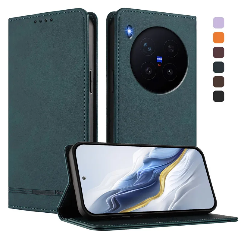 Leather Retro Anti-Theft Wallet Flip Case with Magnetic Hasp and Card Holder