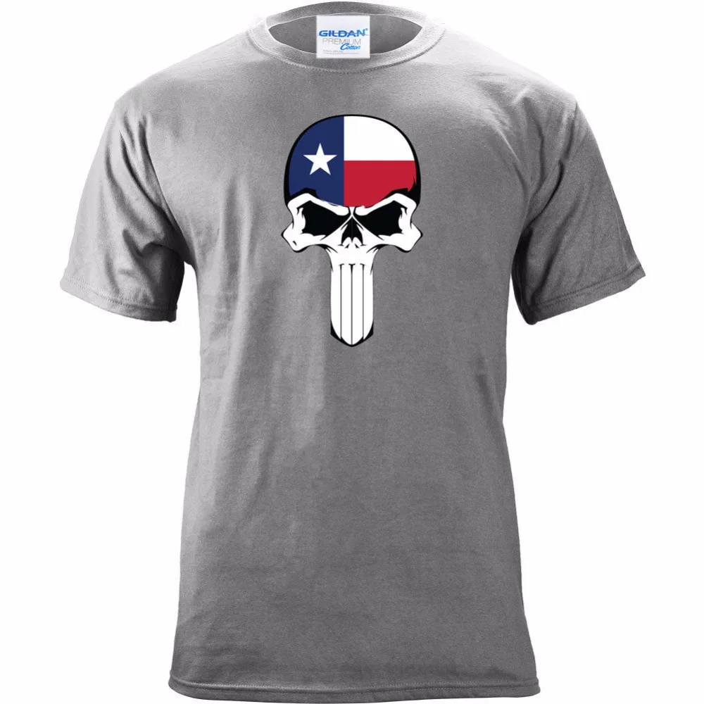 

Футболка мужская с коротким рукавом, модная тенниска с оригинальным Техасским флагом и черепом, забавная майка, лето