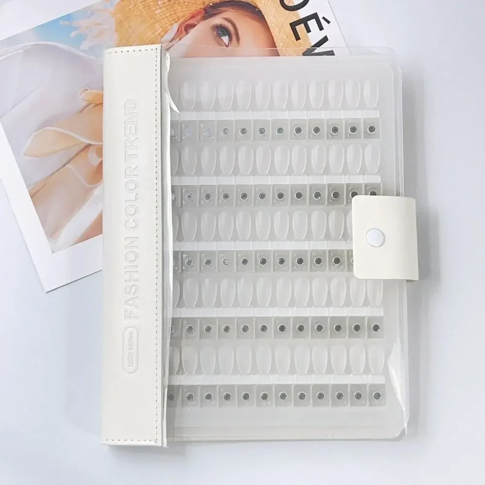 Magnetic Nail Swatches Book No Pattern 120 Color Nail Sample Display Book With Digital Label Removable Nail Color Display Book