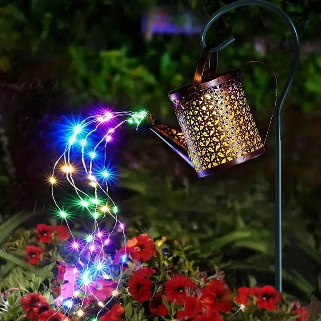 LED Solar Watering Can Light Hanging Kettle Lantern Light Outdoor Waterproof Villa Path Lawn Yard Garden Decoration Hanging Lamp 3