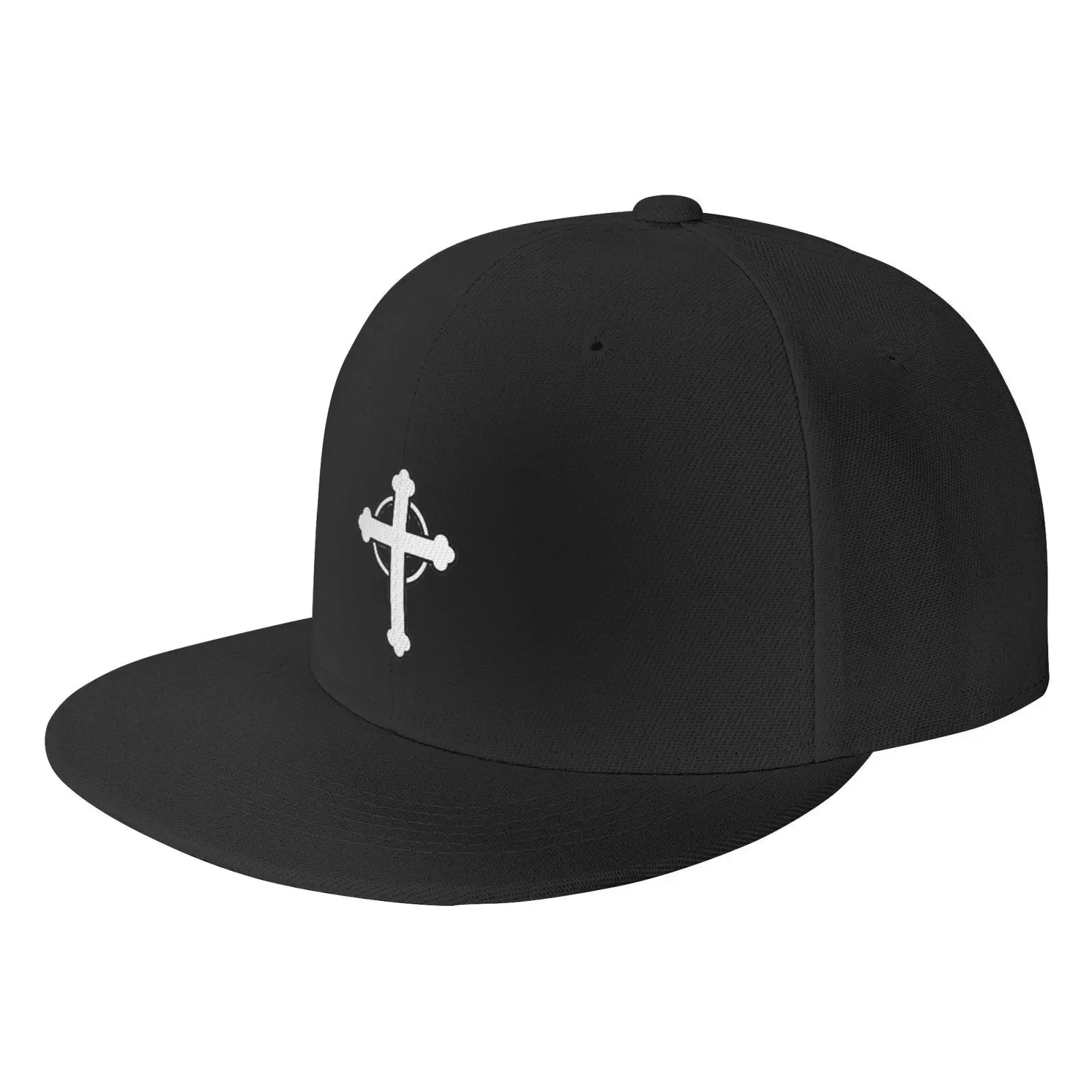 Jesus Cross Flat Baseball Cap Hiphop for Men Teens Snapback Trucker Hat Snapback Cap Polyester Four Seasons Casual One Size