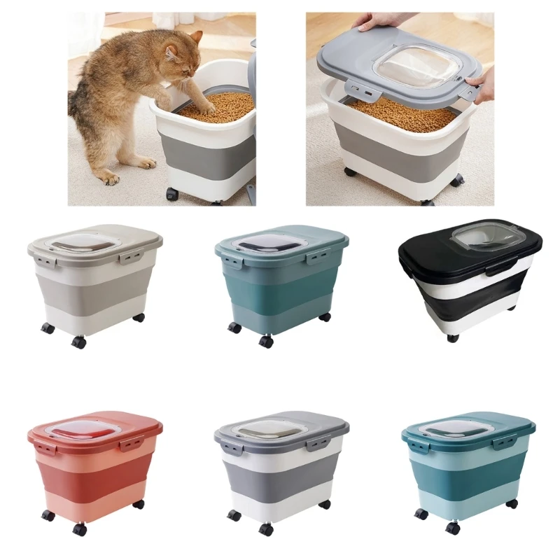 

Foldable Pet Food Storage Container Space Saving Moisture Proof Insect resistant