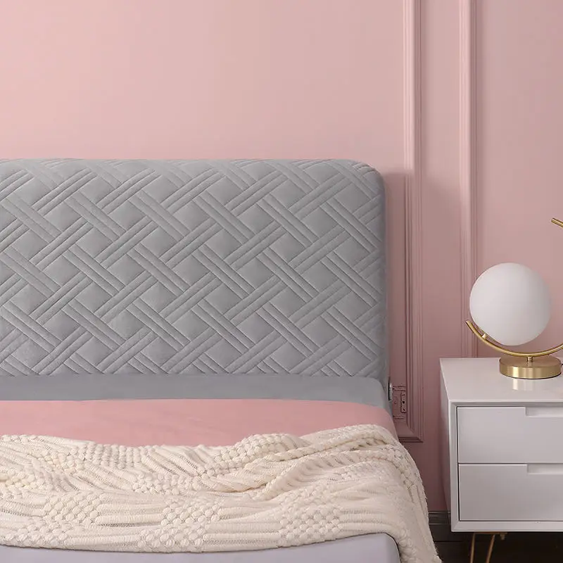 European Thicken Soft Plush Quilted Headboard Cover Solid Color Pink All-inclusive Velvet Bed Head Cover 180x70cm velvet headboard cover bed headboard cover