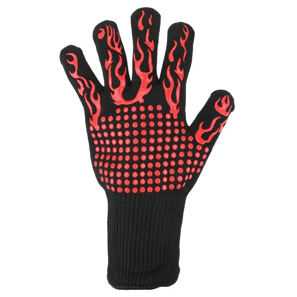 Extreme Heat Resistant Flame Retardant BBQ Gloves with Non-Slip Grip for High-Temperature Cooking