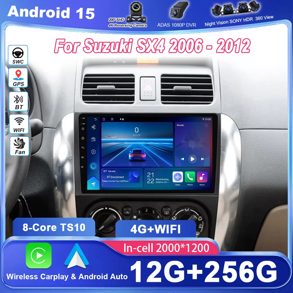 Autoradio 9 Android 11 per Suzuki SX4 FIAT SEDICI GPS Navi WIFI FM RDS