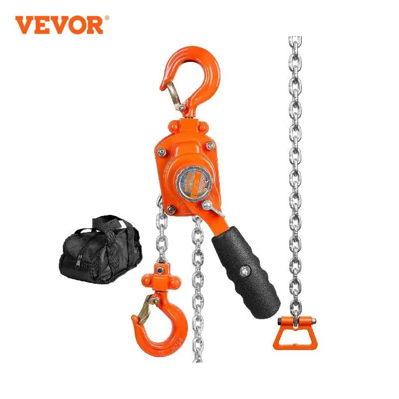 Vevor Mini Paranco A Catena Manuale Altezza Di Sollevamento 1,4M Capacità Carico Max. 0,25 Tonnellate Forza Di Trazione 140N, Paranco A Catena Manuale