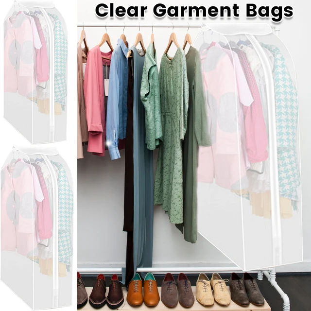 Bolsas transparentes para cubrir ropa, ropa, traje, abrigo, bolsa de almacenamiento para hogar, novedad _ - AliExpress Mobile