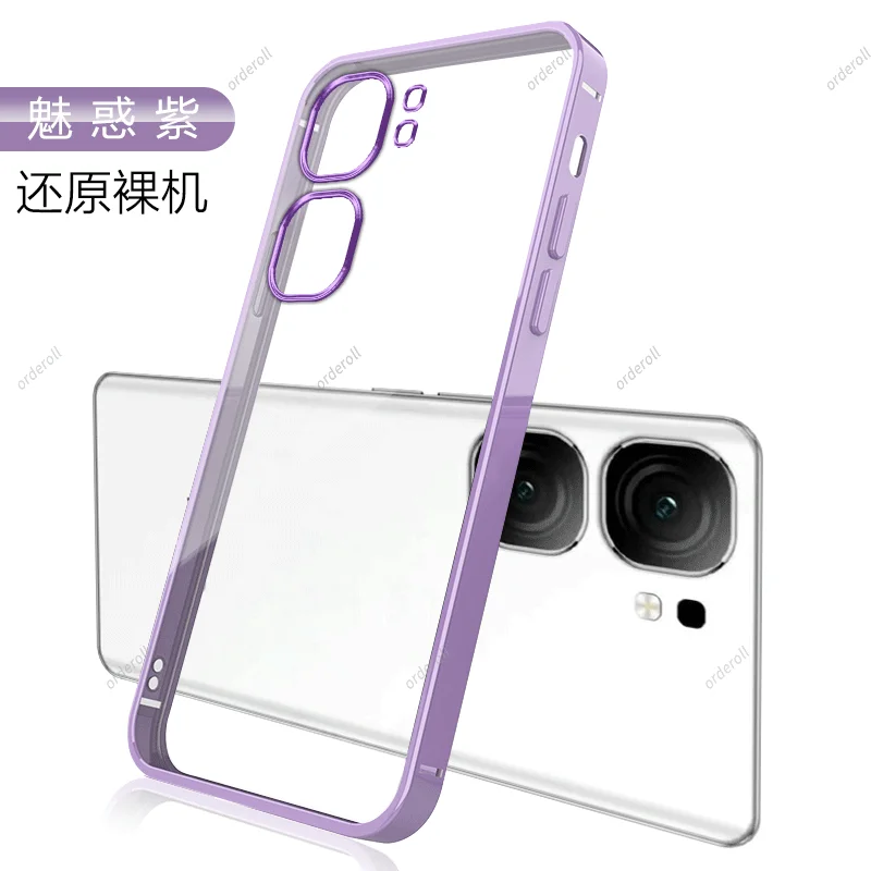 Luxury Electroplated Transparent Soft Silicone Back Cover with TPU Bumper