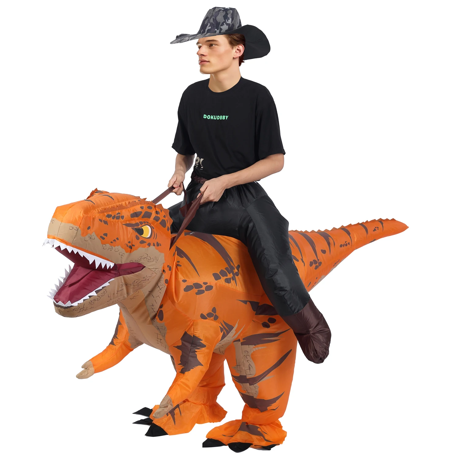 Ride Tyrannosaurus Inflatable Dinosaur Costume T-rex for Adult Inflatable Fantasy Role-play Fancy Halloween Mascot Party Apparel