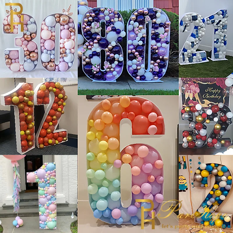 Mosaic Number Frames Balloon 1 | Balloon Mosaic Number Frame 2 | Number  Stand Birthday - Ballons & Accessories - Aliexpress
