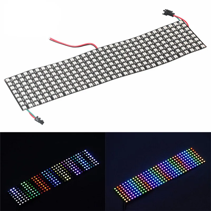 

1PCS DC5V 8x8/16x16/32x8 WS2812B Flexible Module Ws2812 Ic Individually Addressable LED Heatsink Digital Pixels Panel Light