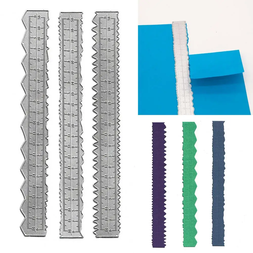 Irregular Edge Ruler Multifunctional Ruler Metal Paper Tearing Set for Diy Craft School Office Irregular for Scrapbooking