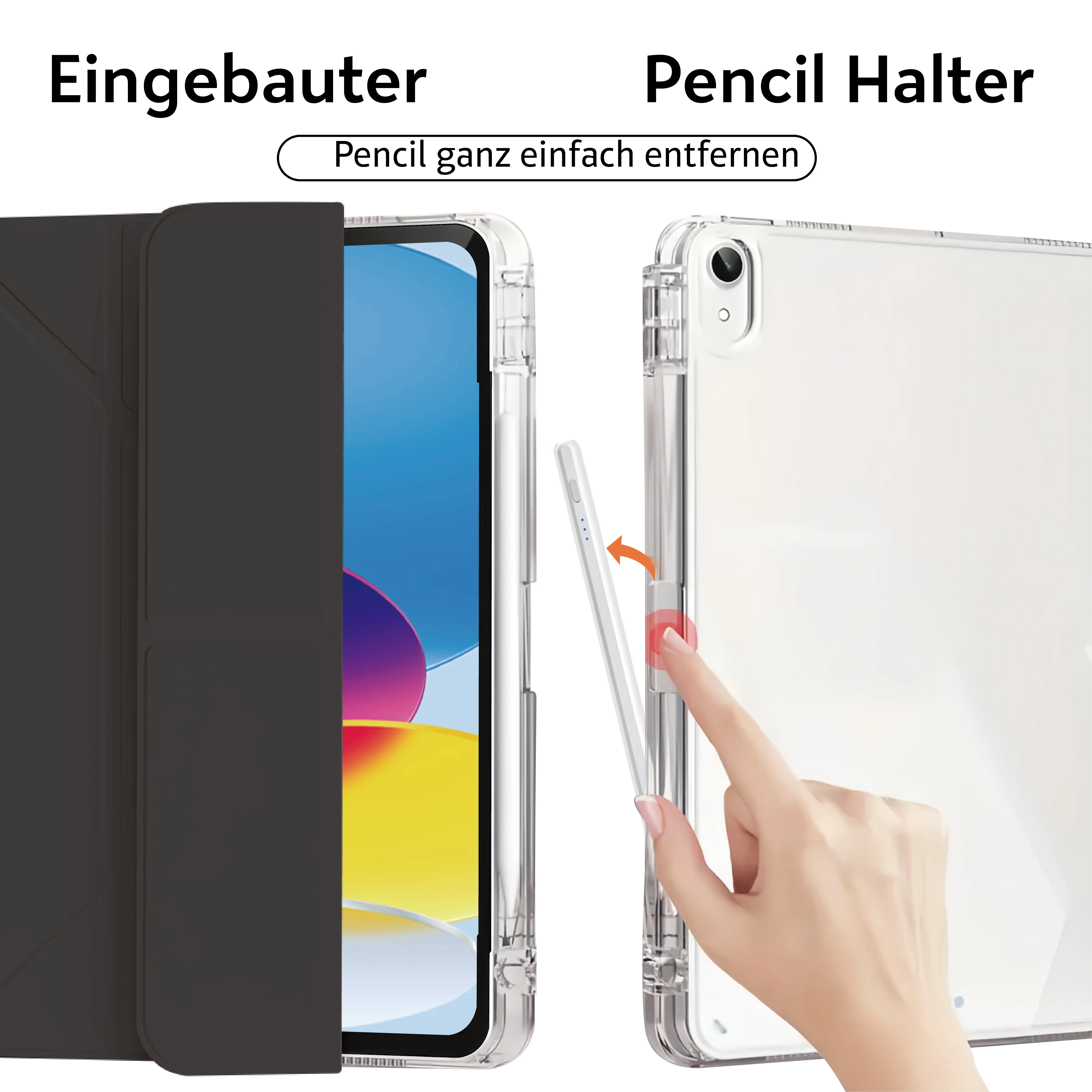 Slim Stylish Y-Shaped Stand Case with Pencil Holder for 8.3 Tablets, Multi-Angle Folding Design