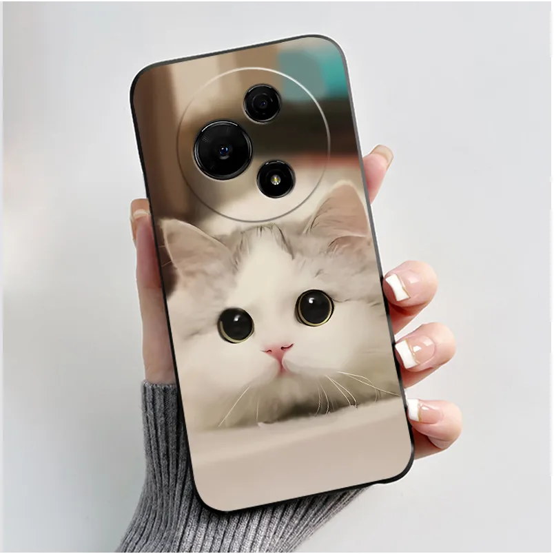 Aesthetic Cute Cat Soft Silicone Black Protective Phone Case Cover