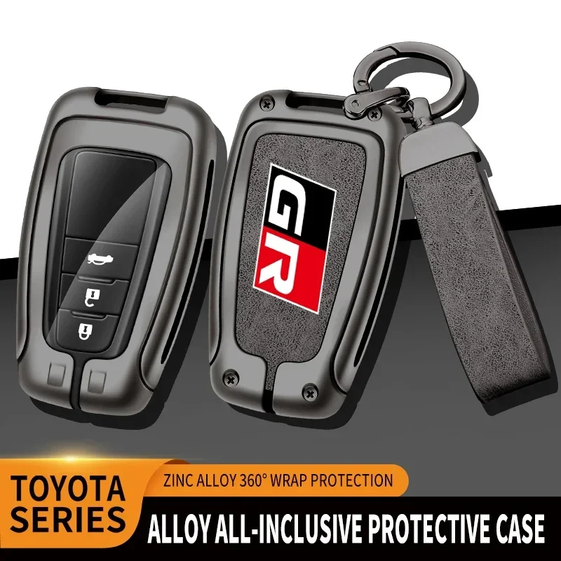 

Auto TPU Zinc Alloy Key Case Bag For Toyota GR 86 Supra Yaris RAV4 Prius Corolla C-HR Camry Auris Car Key Chain Metal Key Shell