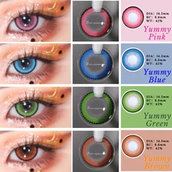 Bio-essence 1 Pair Color Contact Lenses for Eyes Blue Lense Pink Eye Lenses Fashion Lenses Beauty Makeup Yummy Eye Contact