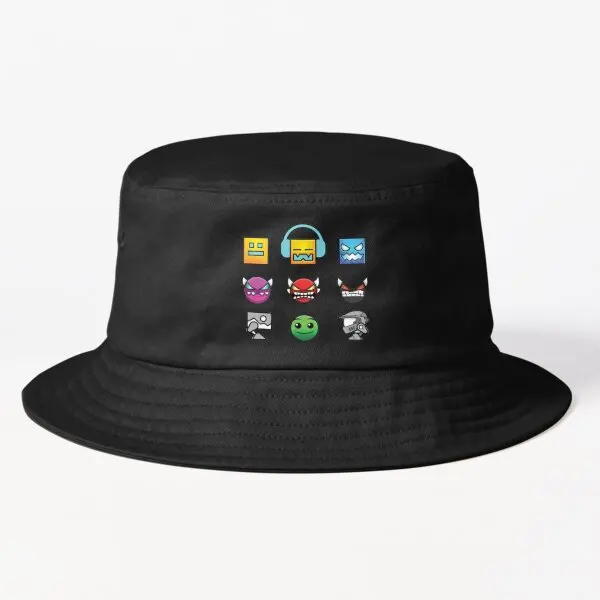 

Geometry Dash Bucket Hat N21Mens Outdoor Casual Caps Solid Color Women Boys Fish Sport Fishermen Spring Sun Hip Hop