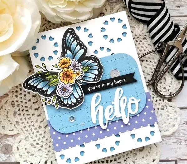 Mmao Crafts Metall- und Stahl-Stanzformen, Liebesherzrahmen, Scrapbooking, Papier/Fotokarten, Prägestempel