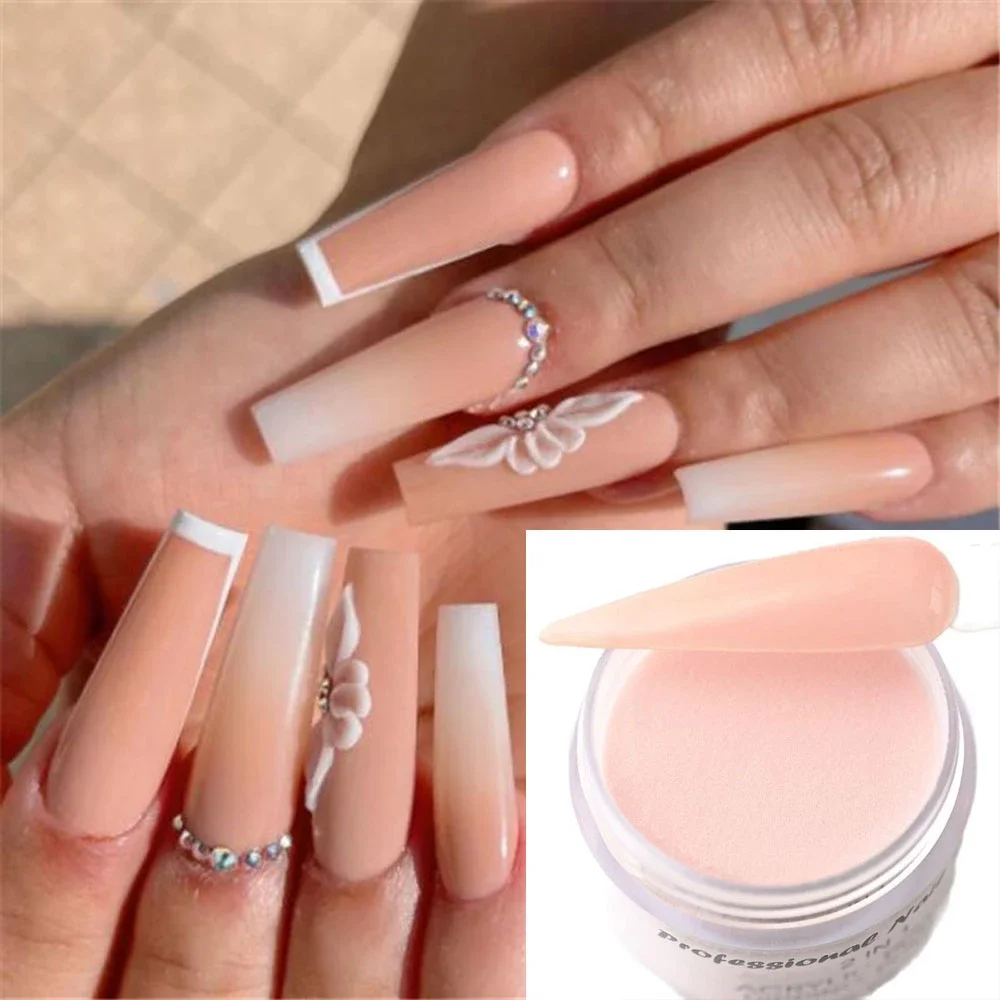 Nail Powder Acrylic Nail Powder 50g Bulk 20 Colors Crystal Extension Dipping Engraving Poly Monomer