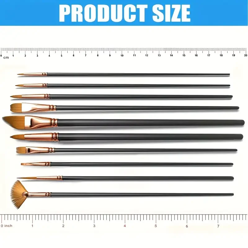12pcs Professional Artist Painting Brush Oil Painting Watercolor Set For Oil, Acrylic, Canvas, Gouache,Includes Fine Detail Pain 5