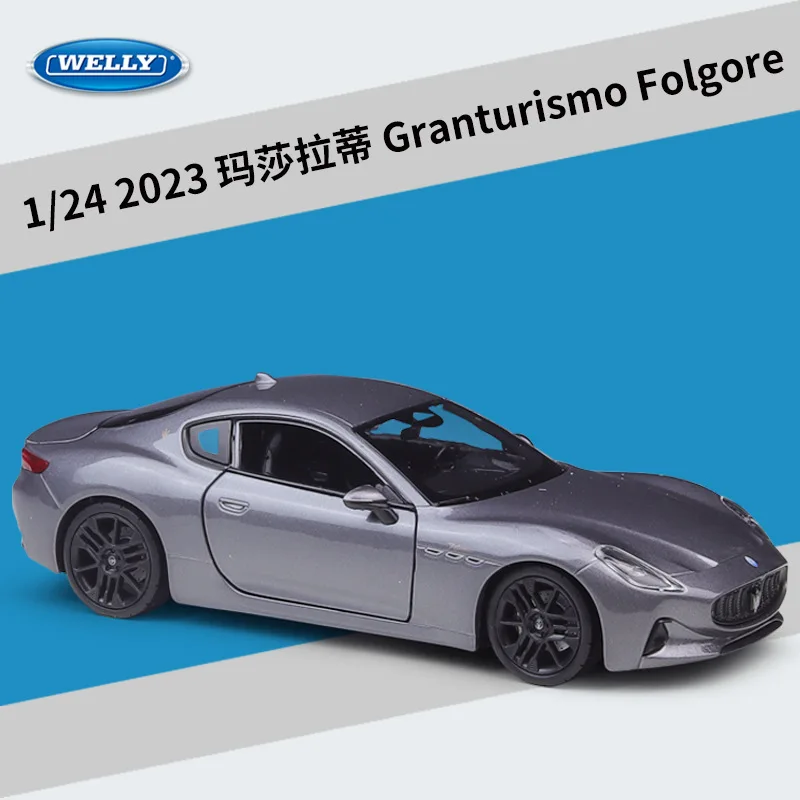 Welly 1:24 2023 Maserati Granturismo Folgore 정적 시뮬레이션 합금 자동차 모델 장난감 컬렉션 디스플레이 조각