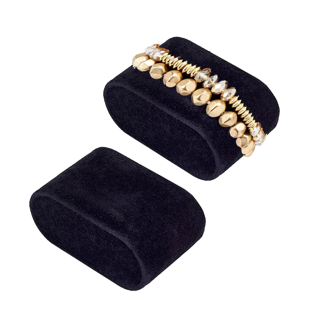 Pacific Jewelry Displays Black Velvet Half Moon Bracelet Display Stand - 8.25" X 5" X 2.5" Showcase For Countertops & Trade Shows