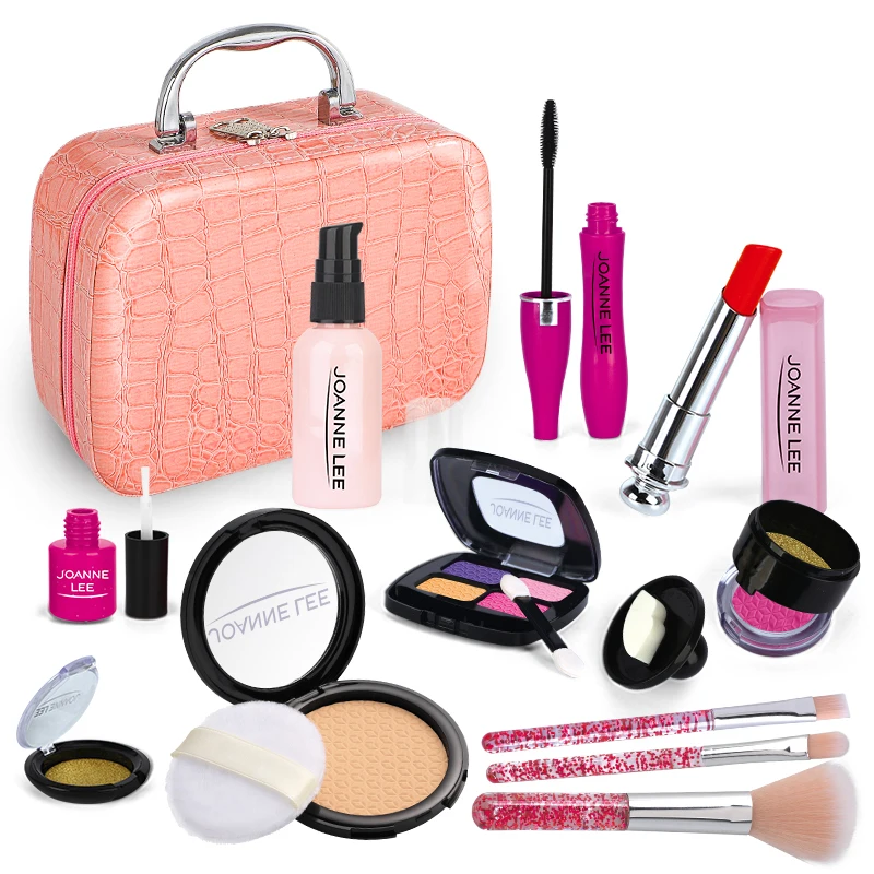 Children Makeup Cosmetics Pretend Playing Box Princess Make Up Girl Toy Play Set Lipstick Eye Shadow Safety Nontoxic Kit Toy Kid makeup toy princess pretend toys cosmetics set