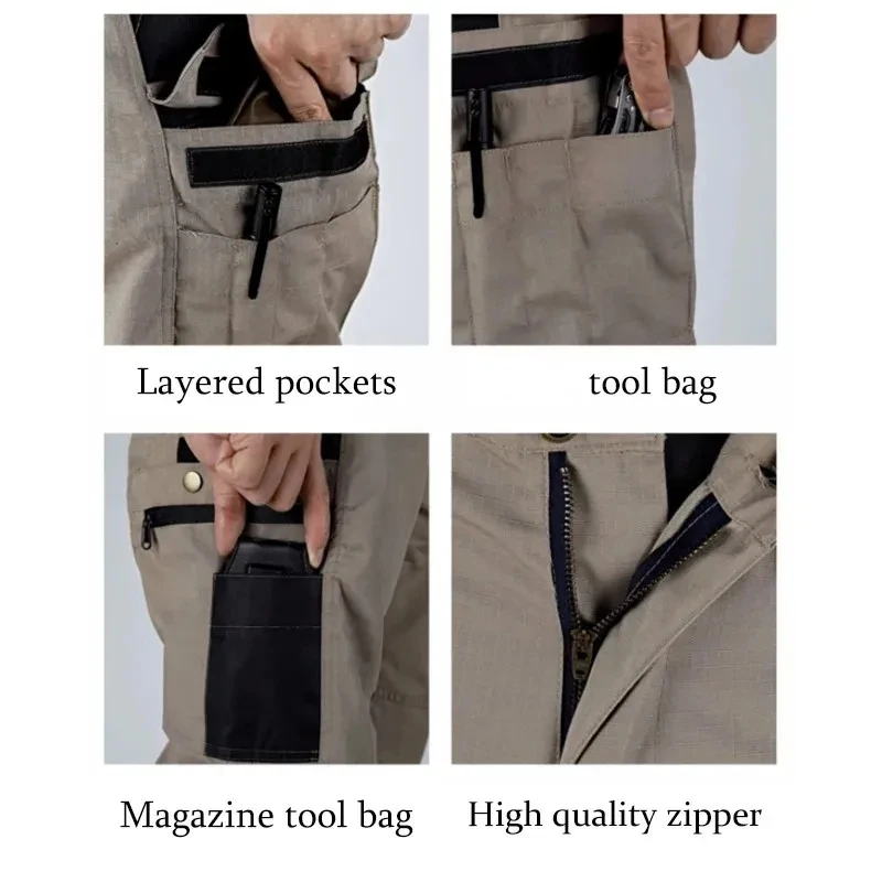 Men's Cargo Pants Multi Pockets Work Trousers Casual Tactical Pants Male Outwear Straight Autumn Winter Wear-resisting Trousers 5