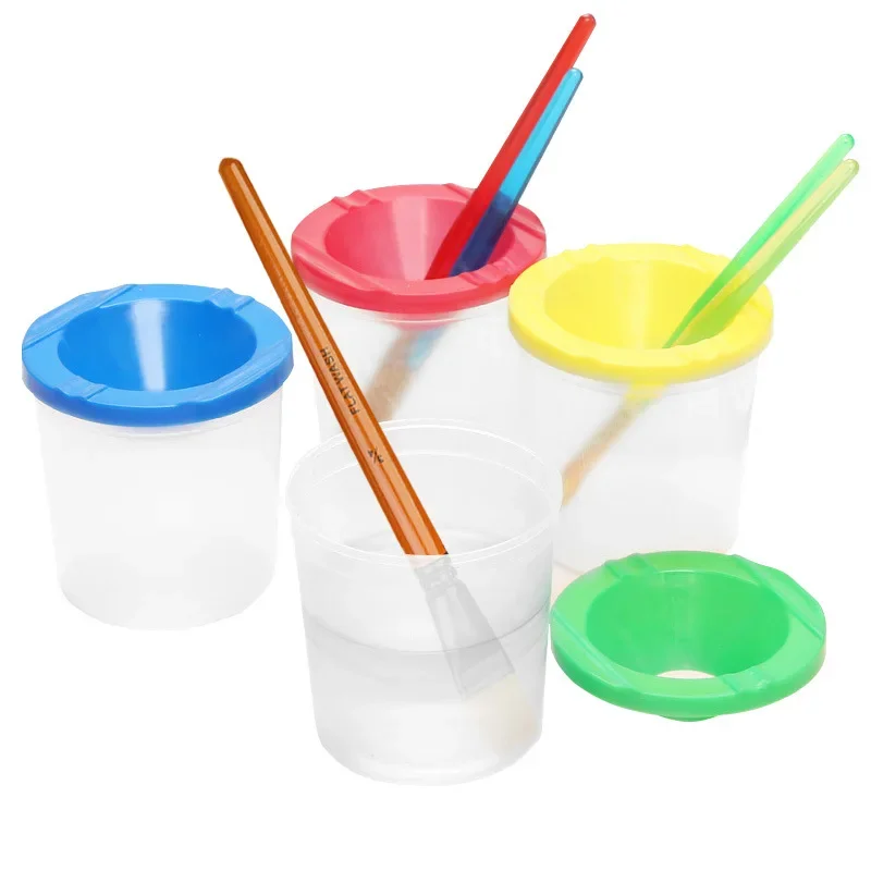 Children's Drawing Palette DIY Art Doodle Paint Brush Cleaning Cup Watercolor Powder Nail Brush Cleaning Vessel Plastic Material