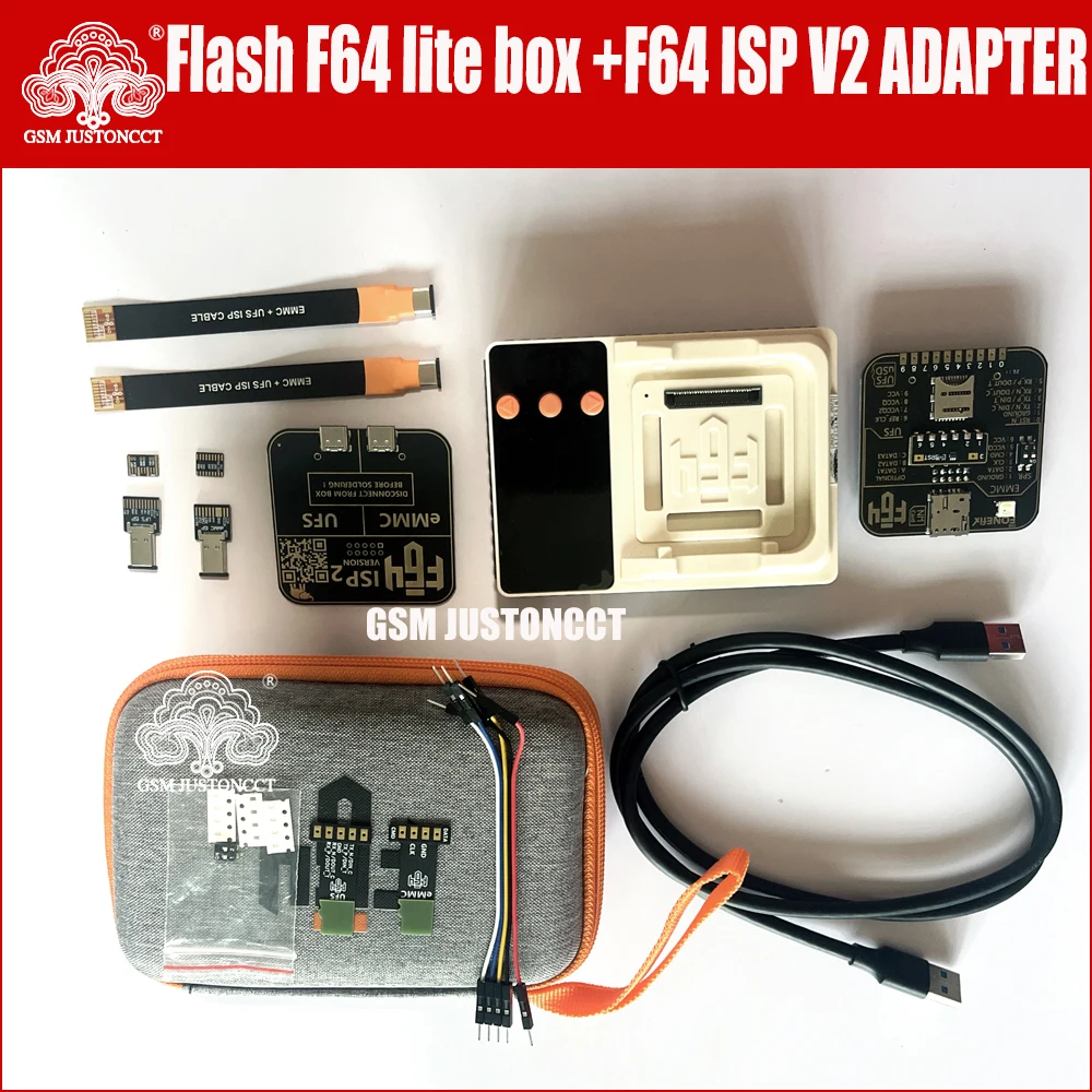 F64 Lite 툴 박스 플래시 64 UFS eMMC ISP V2 어댑터 플렉스 케이블 풀 세트